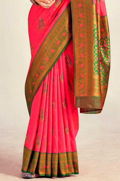 Load image into Gallery viewer, Adoring Pink Soft Banarasi Silk Saree With Beleaguer Blouse Piece
