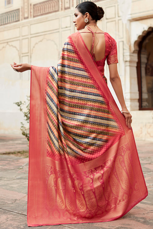 Load image into Gallery viewer, Fragrant Pink Digital Printed Crape Silk Saree With Posh Blouse Piece
