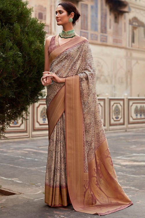 Load image into Gallery viewer, Traditional Wine Digital Printed Crape Silk Saree With Posh Blouse Piece
