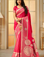 Epiphany Dark Pink Soft Banarasi Silk Saree With Fugacious Blouse Piece