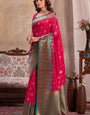 Majestic Dark Pink Soft Banarasi Silk Saree With Zephyr Blouse Piece