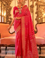 Classy Dark Pink Soft Banarasi Silk Saree With Elegant Blouse Piece