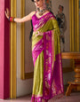 Ideal Mustard Soft Banarasi Silk Saree With Demesne Blouse Piece