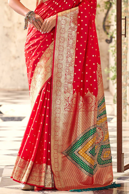 Load image into Gallery viewer, Smart Red Soft Banarasi Silk Saree With Arresting Blouse Piece
