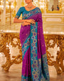 Ideal Purple Soft Banarasi Silk Saree With Twirling Blouse Piece