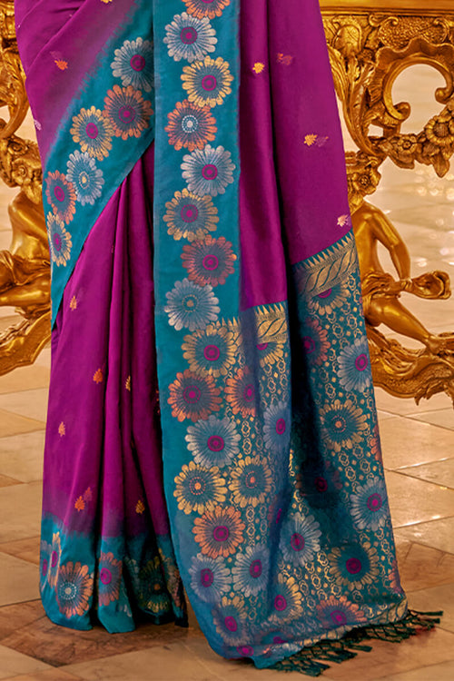 Load image into Gallery viewer, Ideal Purple Soft Banarasi Silk Saree With Twirling Blouse Piece
