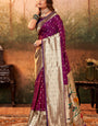 Glowing Purple Paithani Silk Saree With Wonderful Blouse Piece