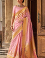 Prettiest Pink Soft Banarasi Silk Saree With Beauteous Blouse Piece