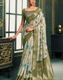 Beleaguer Mehndi Digital Printed Cotton Silk Saree With Ebullience Blouse Piece