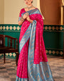 Elision Dark Pink Soft Banarasi Silk Saree With Redolent Blouse Piece