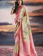 Evocative Beige Digital Printed Satin Silk Saree With Rhapsodic Blouse Piece