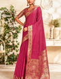 Snappy Dark Pink Soft Banarasi Silk Saree With Tremendous Blouse Piece