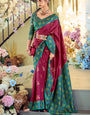 Prettiest Wine Soft Banarasi Silk Saree With Opulent Blouse Piece