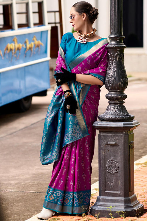 Load image into Gallery viewer, Enigmatic Dark Pink Soft Banarasi Silk Saree With Radiant Blouse Piece
