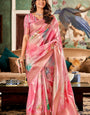 Classy Pink Digital Printed Soft Silk Saree With Refreshing Blouse Piece