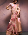 Petrichor Baby Pink Digital Printed Soft Silk Saree With Serendipity Blouse Piece