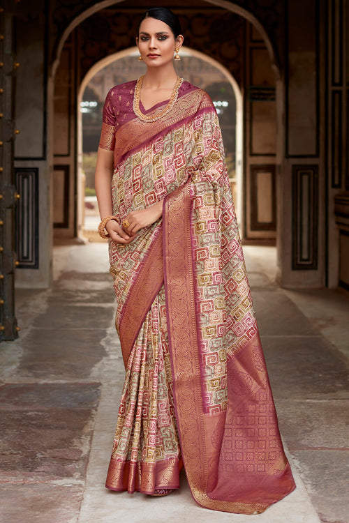 Load image into Gallery viewer, Elaborate Wine Digital Printed Soft Silk Saree With Resonant Blouse Piece
