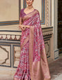 Sumptuous Wine Digital Printed Soft Silk Saree With Piquant Blouse Piece