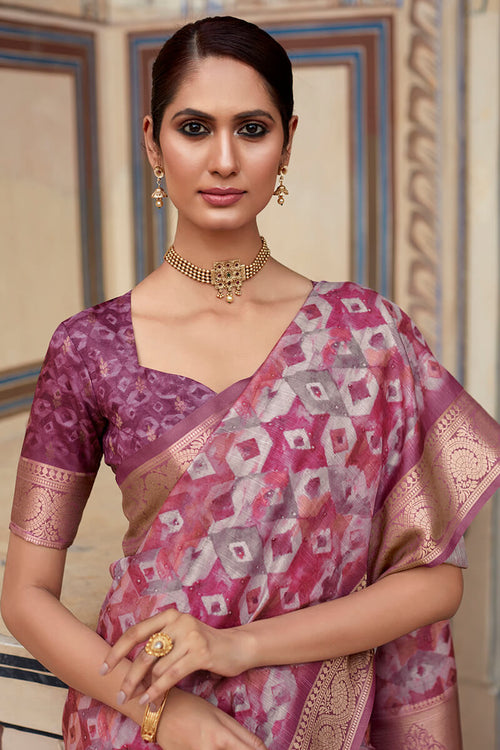 Load image into Gallery viewer, Sumptuous Wine Digital Printed Soft Silk Saree With Piquant Blouse Piece
