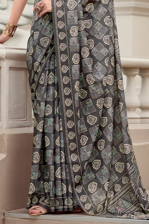 Load image into Gallery viewer, Innovative Grey Printed Mul Cotton Saree With Dazzling Blouse Piece
