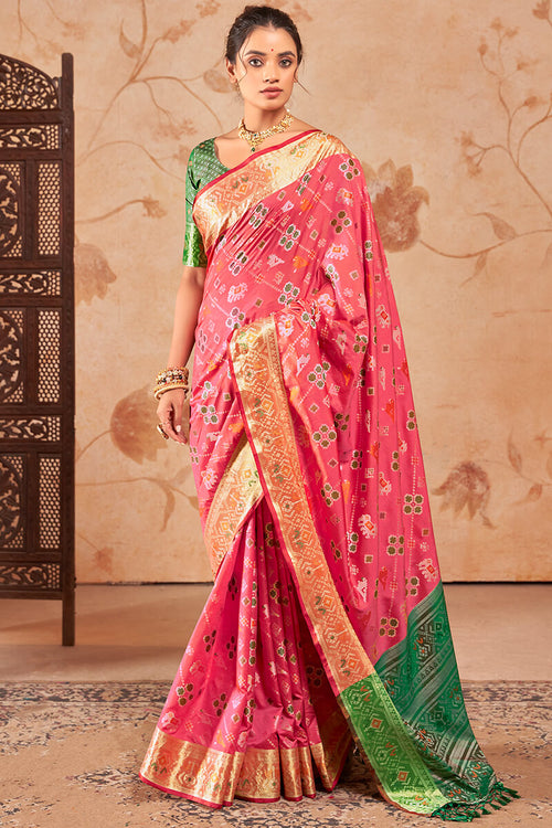 Load image into Gallery viewer, Ratatouille Pink Soft Banarasi Silk Saree With Serendipity Blouse Piece
