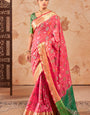 Ratatouille Pink Soft Banarasi Silk Saree With Serendipity Blouse Piece