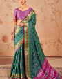 Transcendent Rama Soft Banarasi Silk Saree With Tremendous Blouse Piece