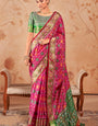 Piquant Dark Pink Soft Banarasi Silk Saree With Exemplary Blouse Piece