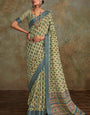 Seraglio Pista Digital Printed Soft Silk Saree With Engaging Blouse Piece