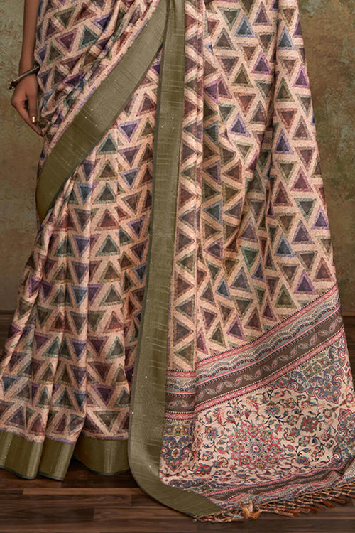 Load image into Gallery viewer, Splendorous Baby Pink Digital Printed Soft Silk Saree With Improbable Blouse Piece
