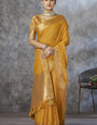 Profuse Mustard Cotton Silk Saree With Panache Blouse Piece