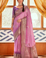 Hypnotic Lavender Soft Banarasi Silk Saree With Entrancing Blouse Piece