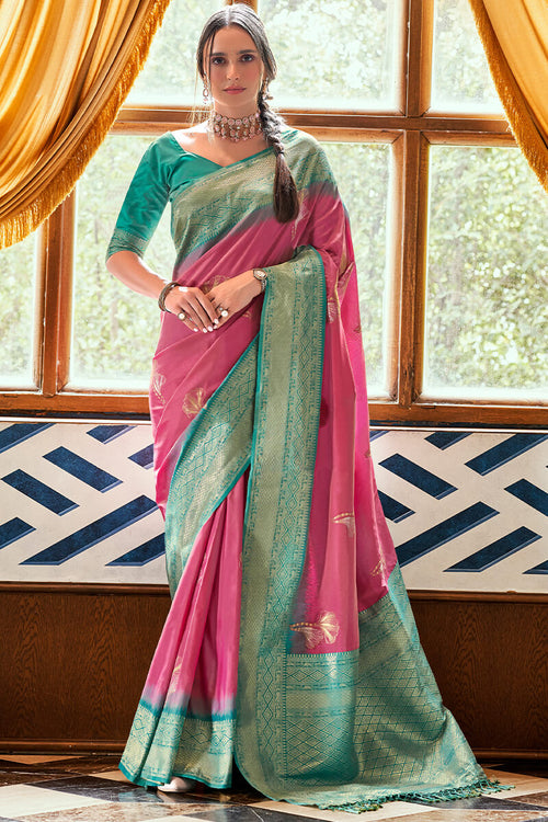 Load image into Gallery viewer, Embrocation Pink Soft Banarasi Silk Saree With Murmurous Blouse Piece
