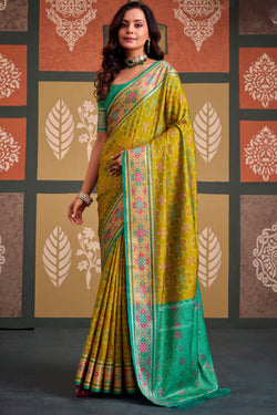 Incredible Mustard Patola Silk Saree with Lagniappe Blouse Piece