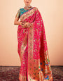 Glorious Dark Pink Paithani Silk Saree With Bewitching Blouse Piece