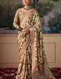 Winsome Pista Digital Printed Tussar Silk Saree With Rhapsodic Blouse Piece