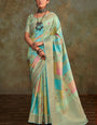 Snazzy Green Digital Printed Soft Silk Saree With Supernal Blouse Piece