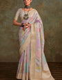 Allure Pink Digital Printed Soft Silk Saree With Zephyr Blouse Piece