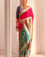 Pleasurable Dark Pink Soft Banarasi Silk Saree With Imaginative Blouse Piece