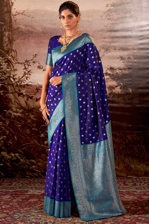 Load image into Gallery viewer, Ravishing Royal Blue Soft Banarasi Silk Saree With Appealing Blouse Piece
