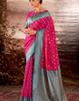 Divine Dark Pink Soft Banarasi Silk Saree With Majesty Blouse Piece