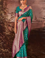 Winsome Sea Green Soft Banarasi Silk Saree With Aplomb Blouse Piece