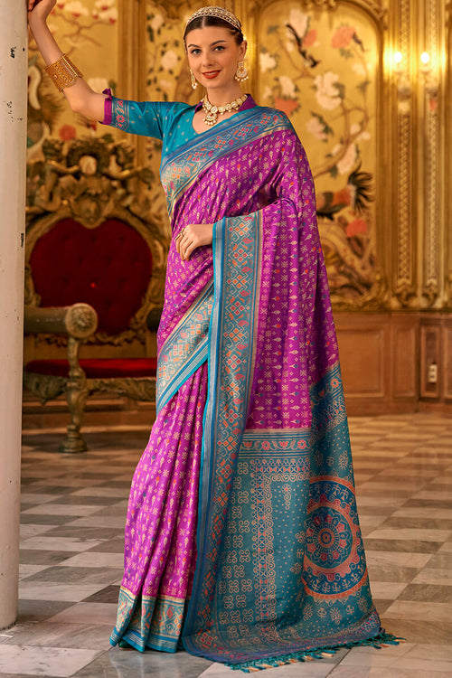 Load image into Gallery viewer, Comely Purple Soft Banarasi Silk Saree With Glorious Blouse Piece
