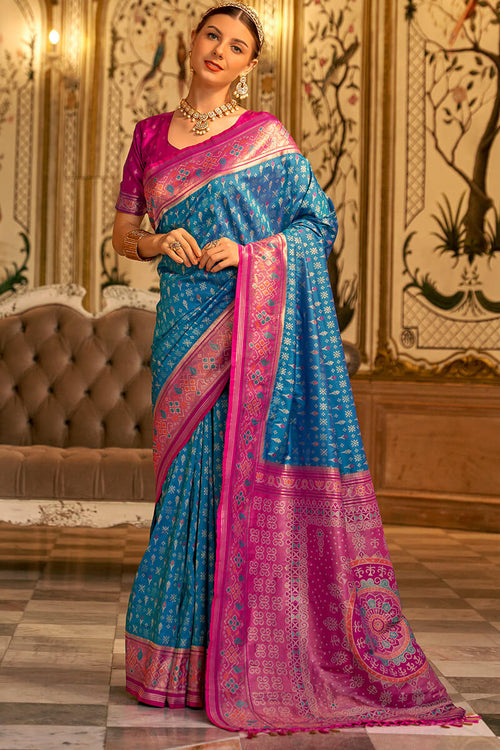 Load image into Gallery viewer, Staring Blue Soft Banarasi Silk Saree With Energetic Blouse Piece
