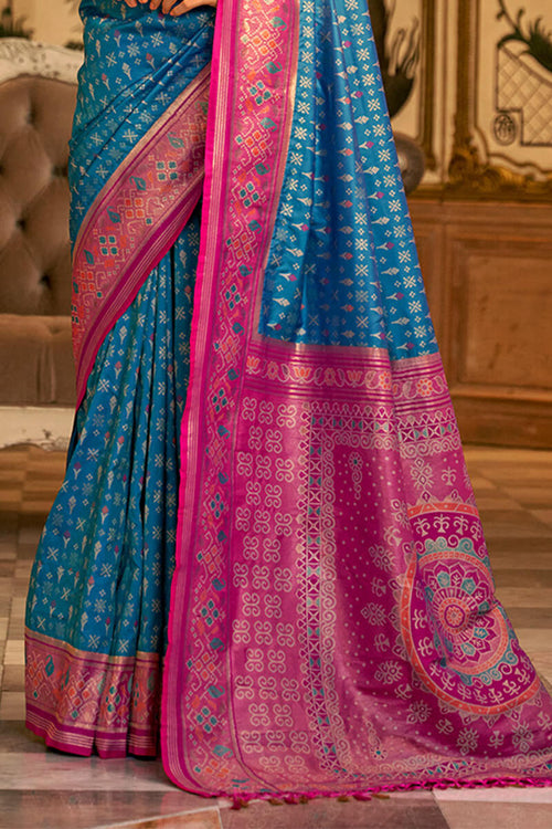 Load image into Gallery viewer, Staring Blue Soft Banarasi Silk Saree With Energetic Blouse Piece
