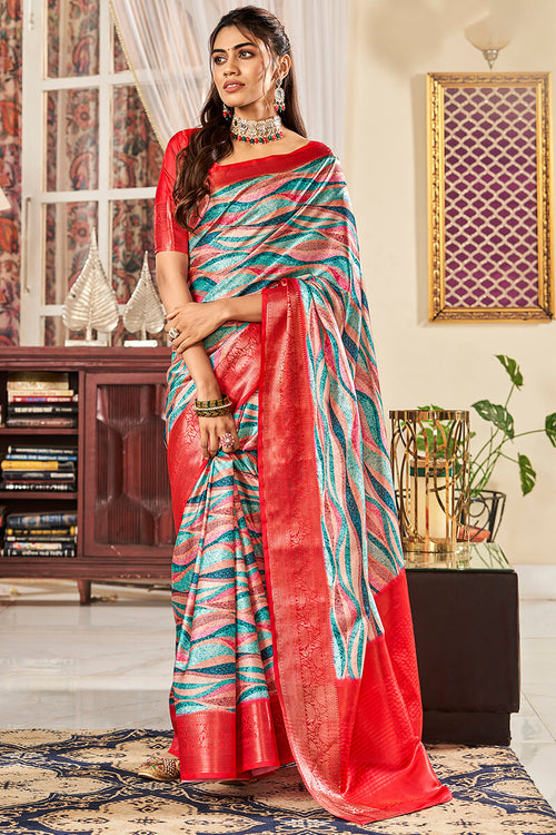 Load image into Gallery viewer, Blissful Grey Digital Printed Satin Silk Saree With Exquisite Blouse Piece
