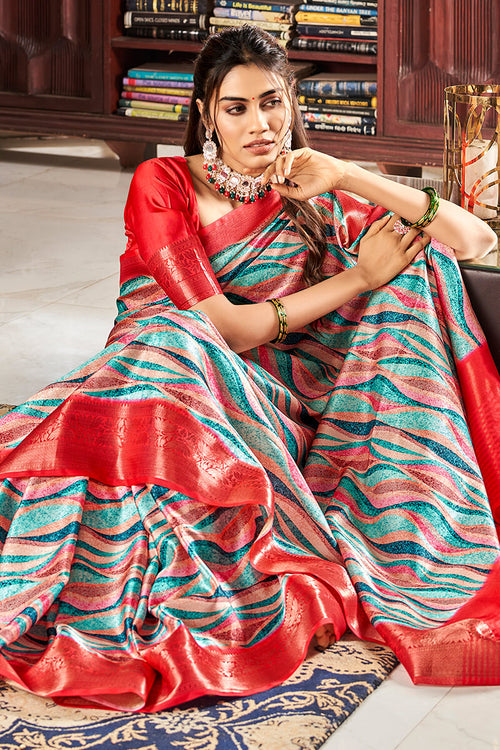 Load image into Gallery viewer, Blissful Grey Digital Printed Satin Silk Saree With Exquisite Blouse Piece
