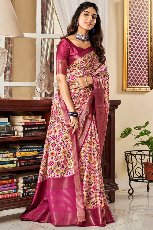 Load image into Gallery viewer, Staggering Wine Digital Printed Satin Silk Saree With Tempting Blouse Piece
