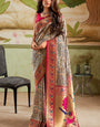 Mesmeric Dark Beige Paithani Silk Saree With Twirling Blouse Piece