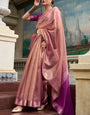 Scintillating Pink Soft Tissue Silk Saree With Vivacious Blouse Piece